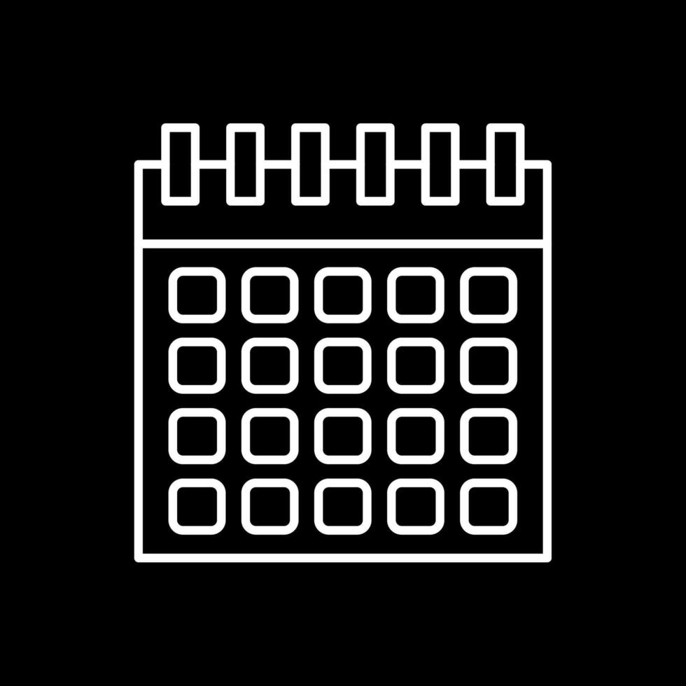 Calendar Line Inverted Icon vector