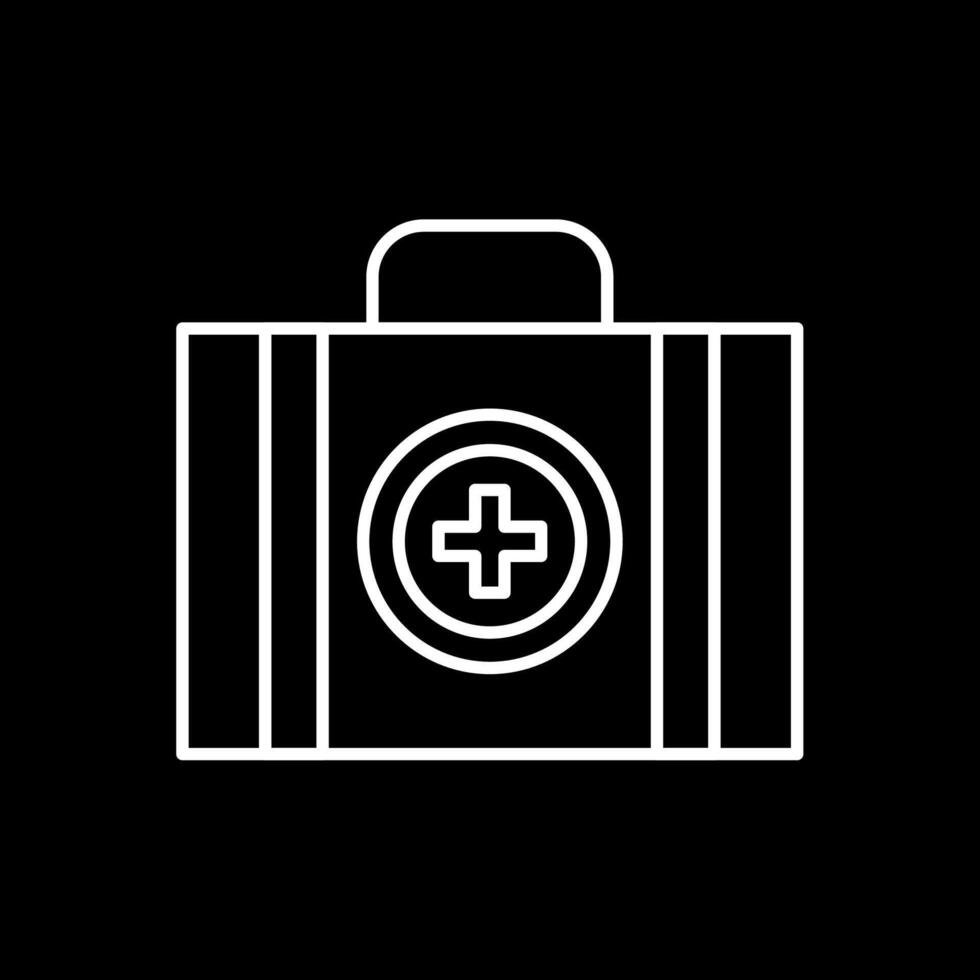 First Aid Kit Line Inverted Icon vector