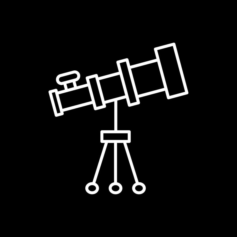 Telescope Line Inverted Icon vector