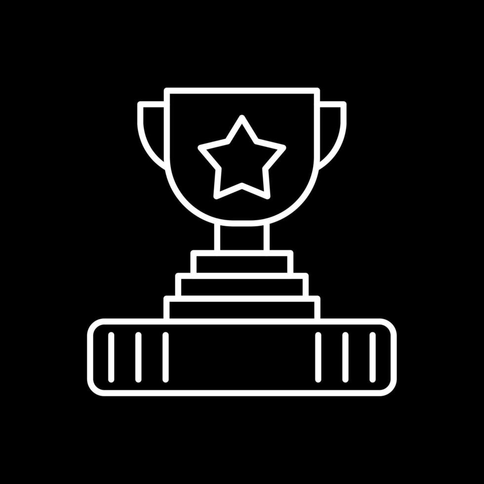 icono de línea de trofeo invertida vector