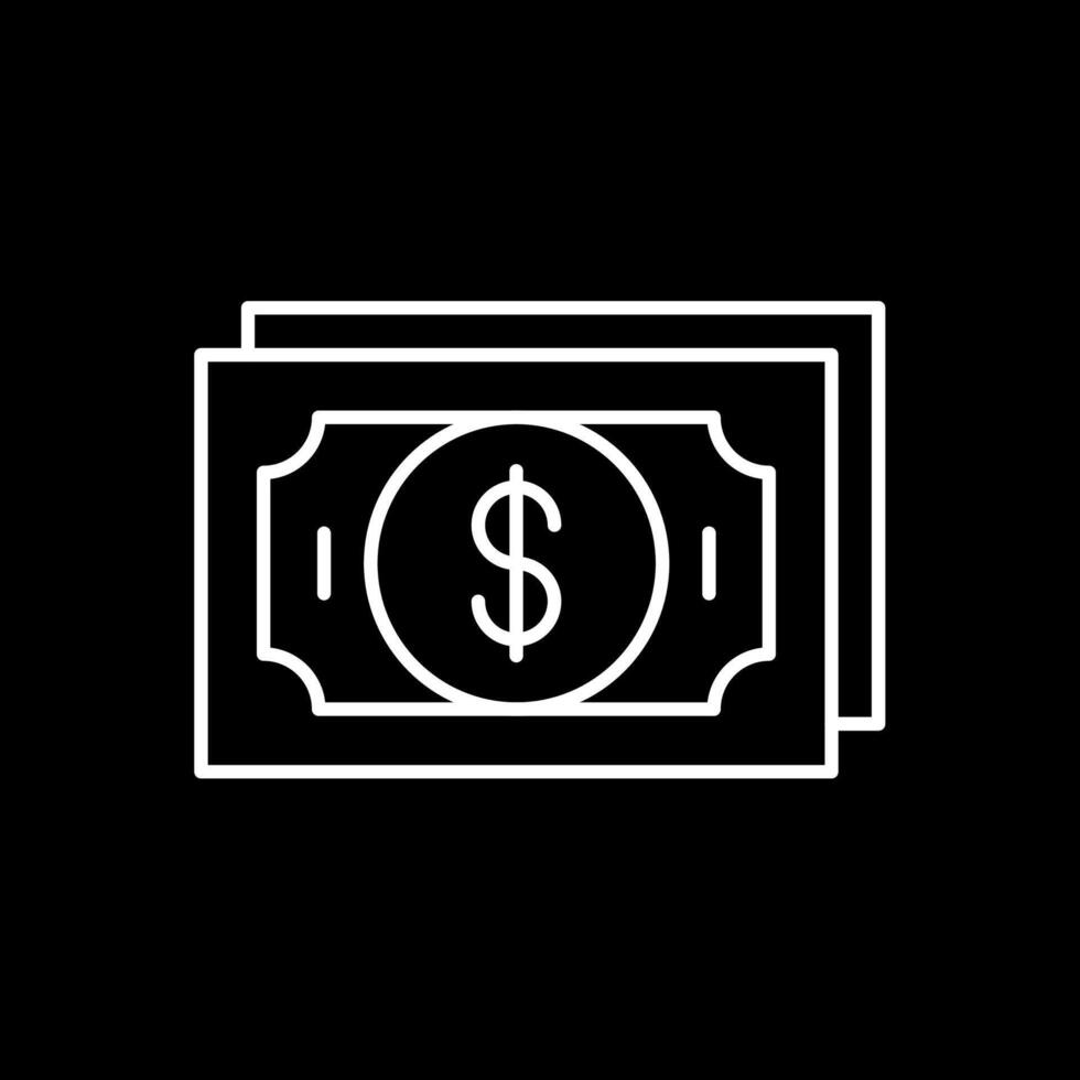 Dollar Line Inverted Icon vector