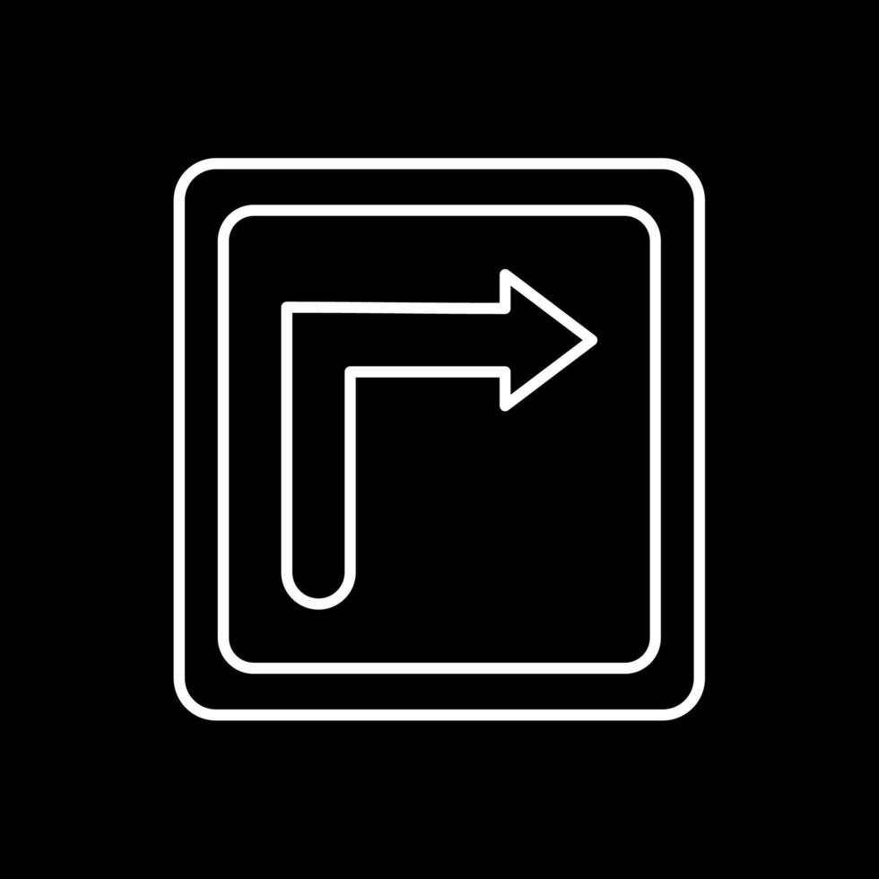 Turn Right Line Inverted Icon vector