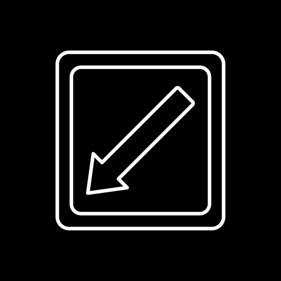 Diagonal Arrow Line Inverted Icon vector