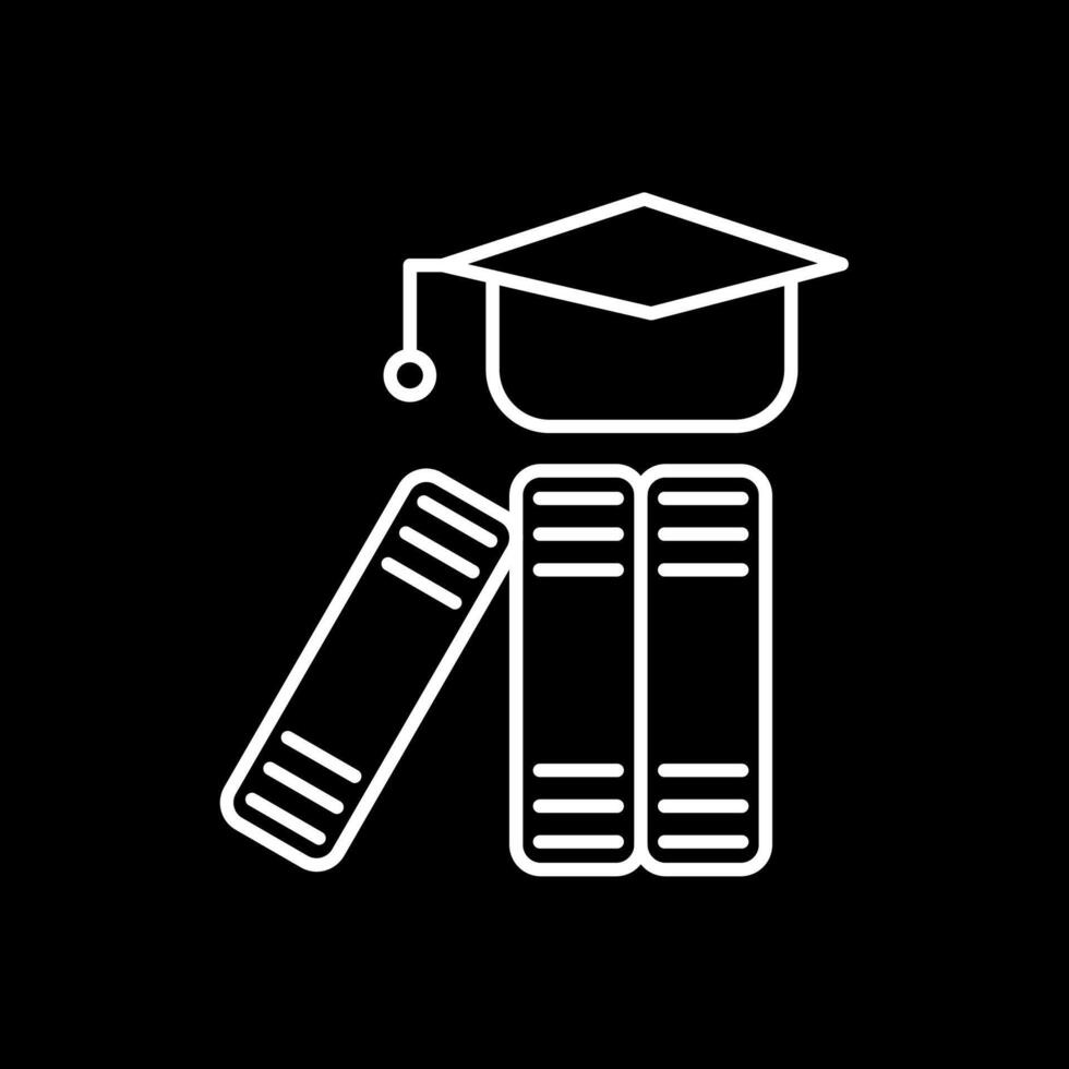 Graduation Hat Line Inverted Icon vector