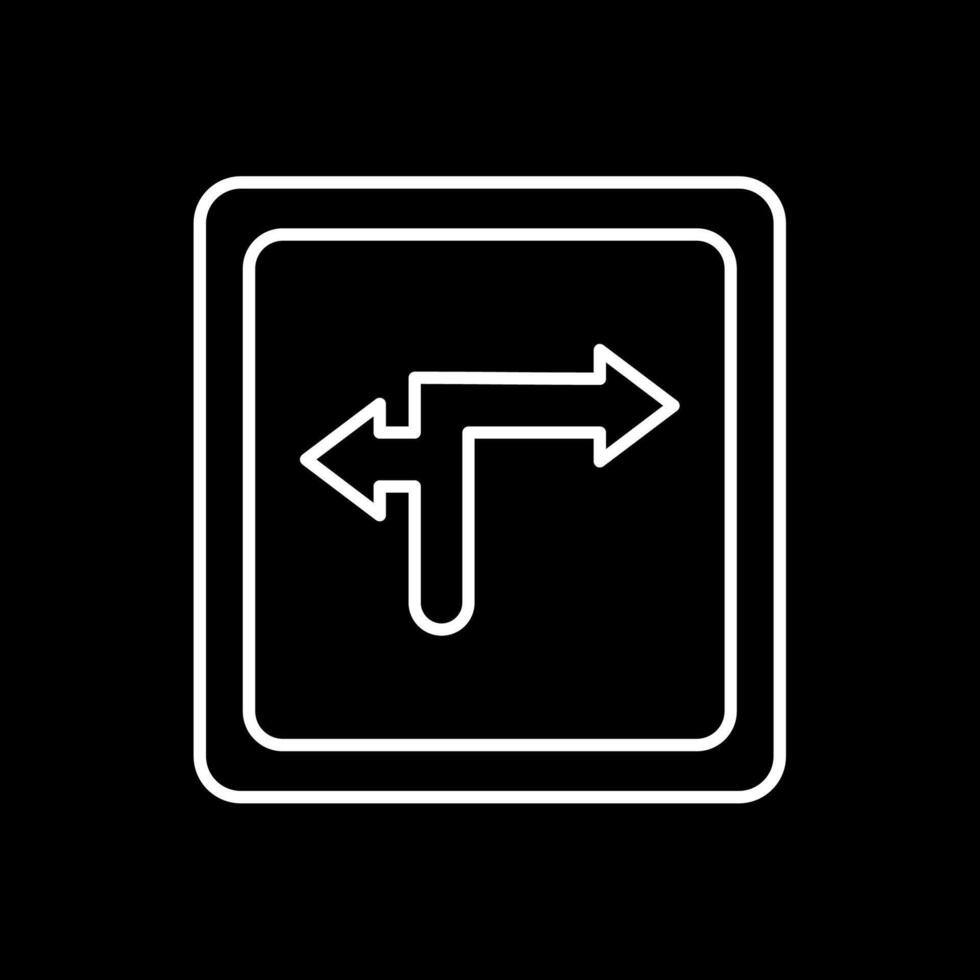 Turn Direction Line Inverted Icon vector