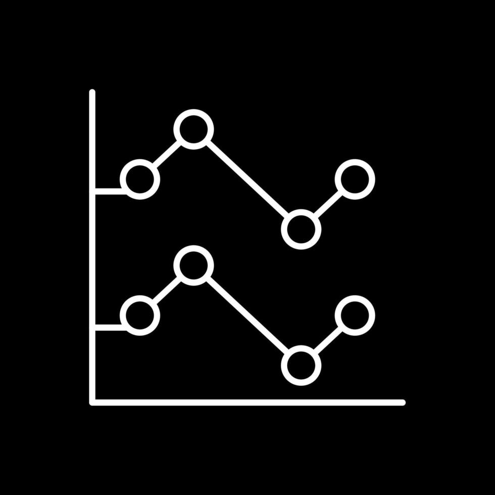 línea gráfico línea invertido icono vector