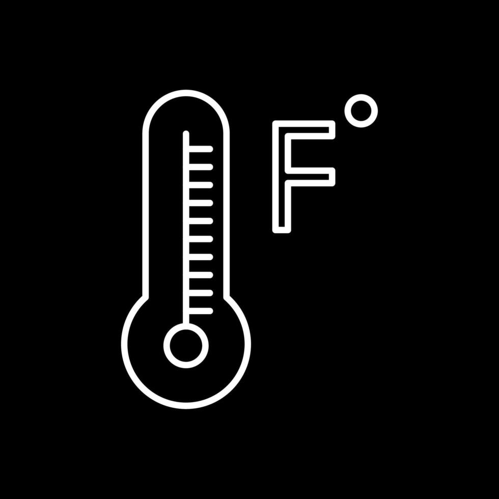 Fahrenheit Degrees Line Inverted Icon vector