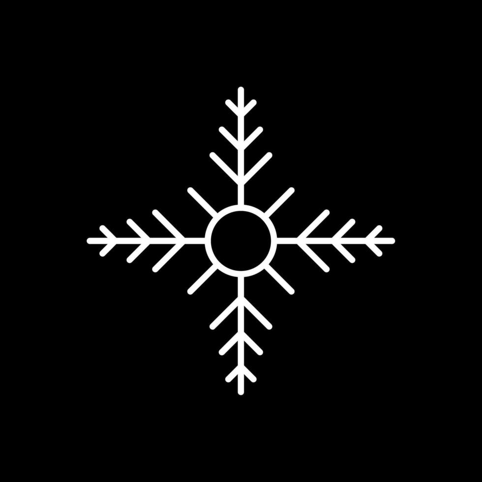 Snowflake Line Inverted Icon vector