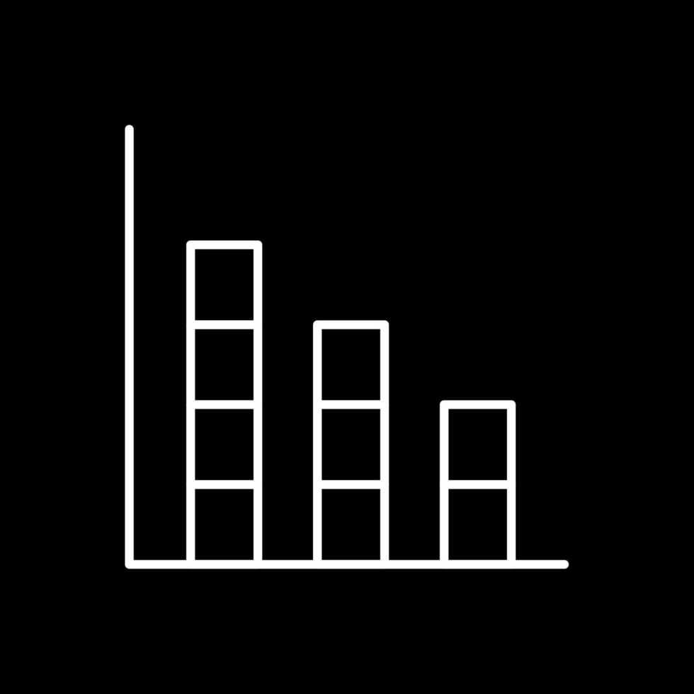 Bar Graph Line Inverted Icon vector