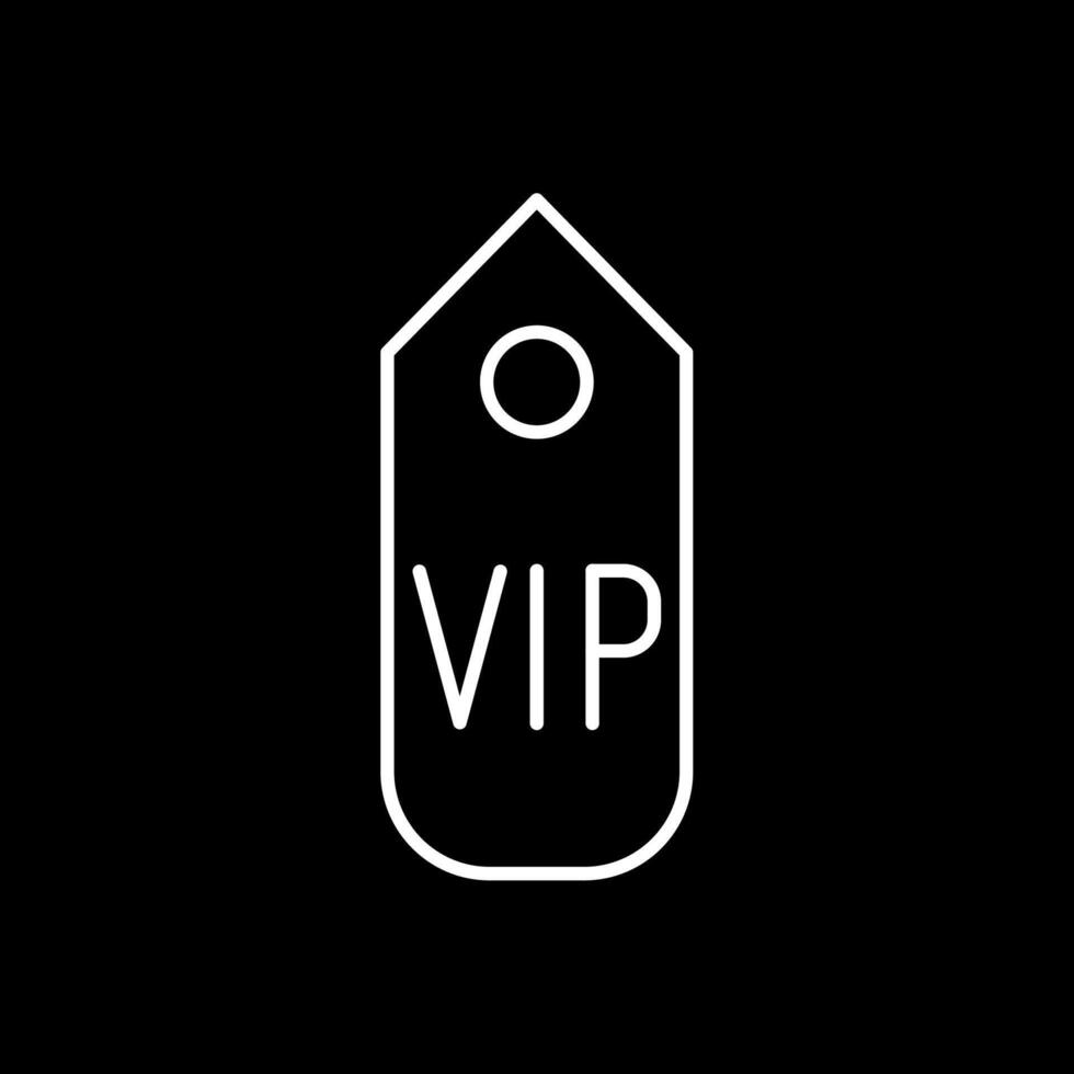 icono de línea de pase vip invertida vector