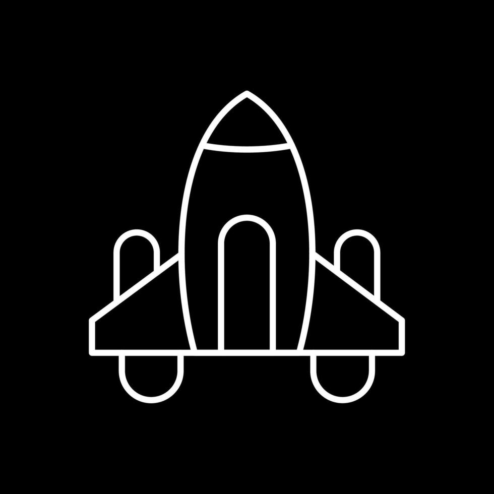 Spaceship Line Inverted Icon vector