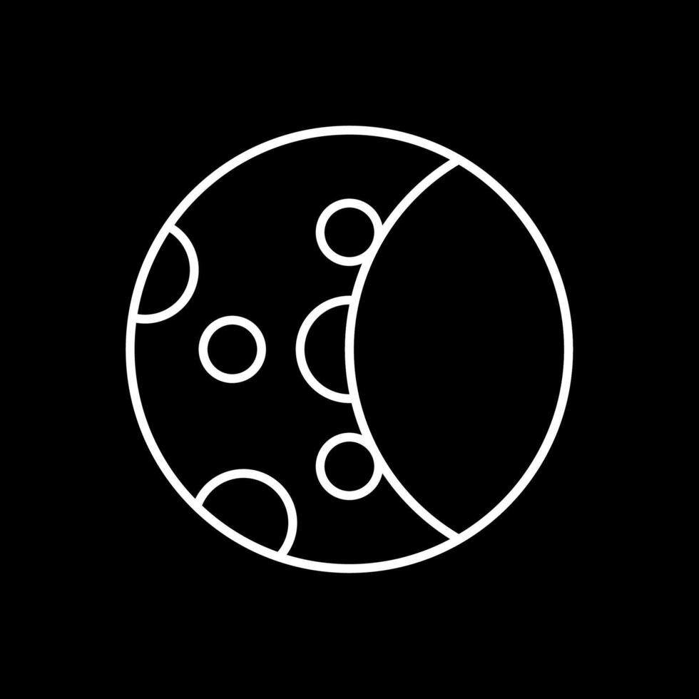 Moon Phase Line Inverted Icon vector