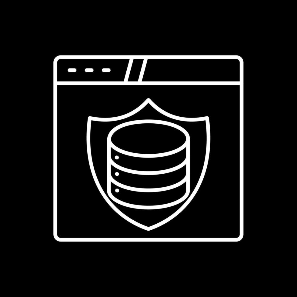 Data Protection Line Inverted Icon vector