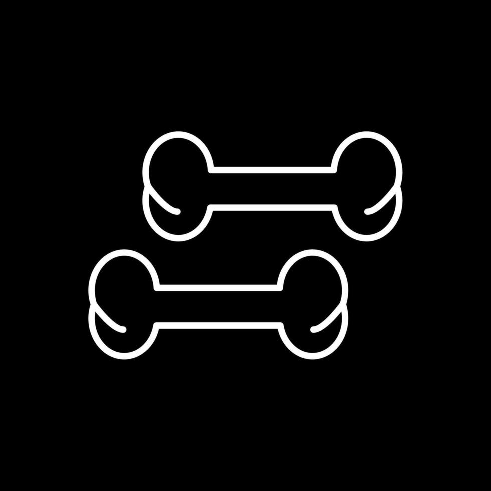 Bone Line Inverted Icon vector