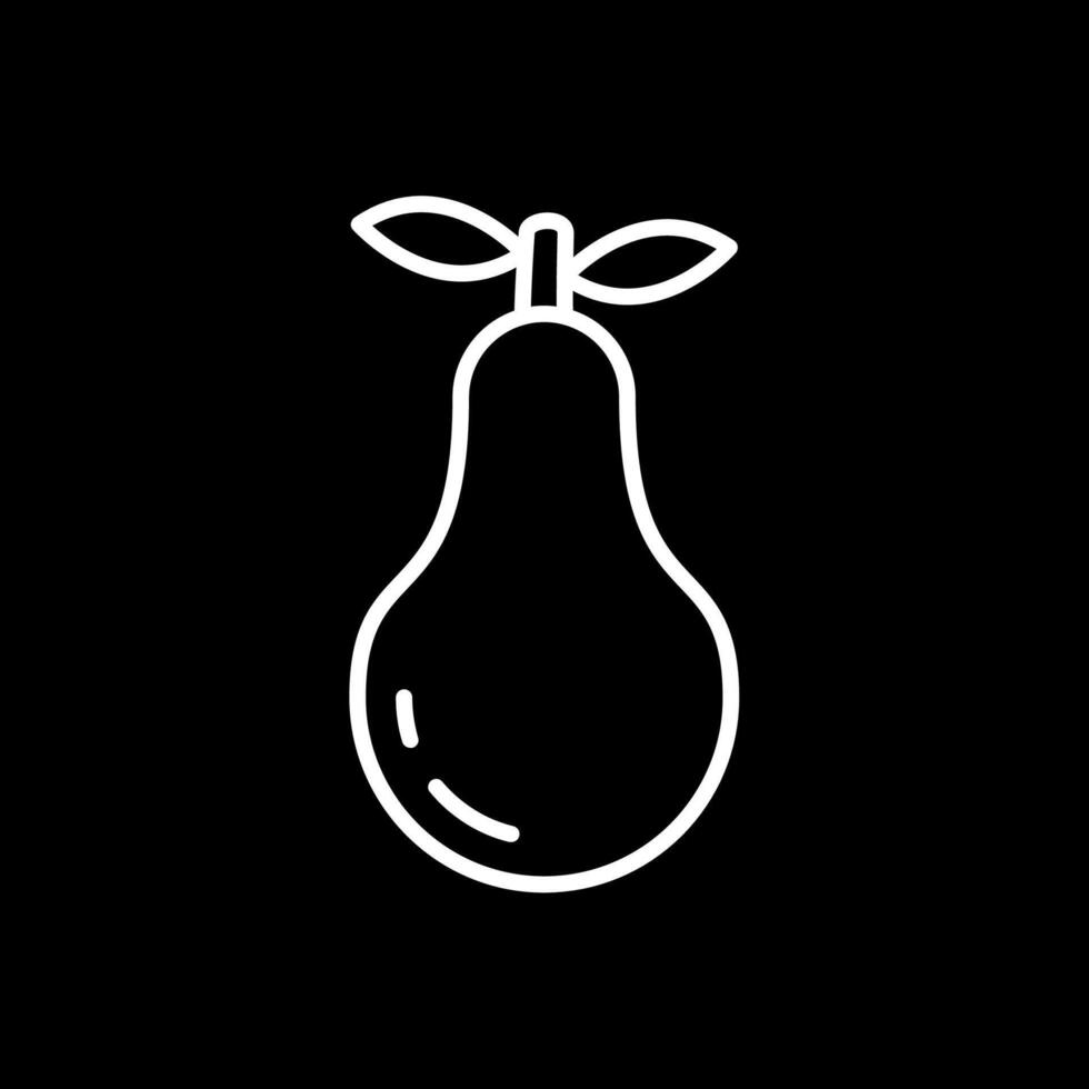Nashi Pear Line Inverted Icon vector