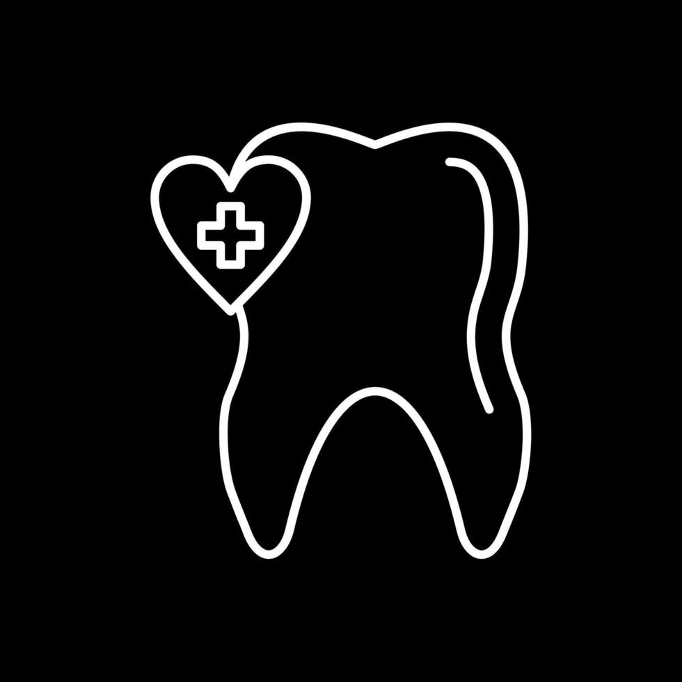 oral salud línea invertido icono vector