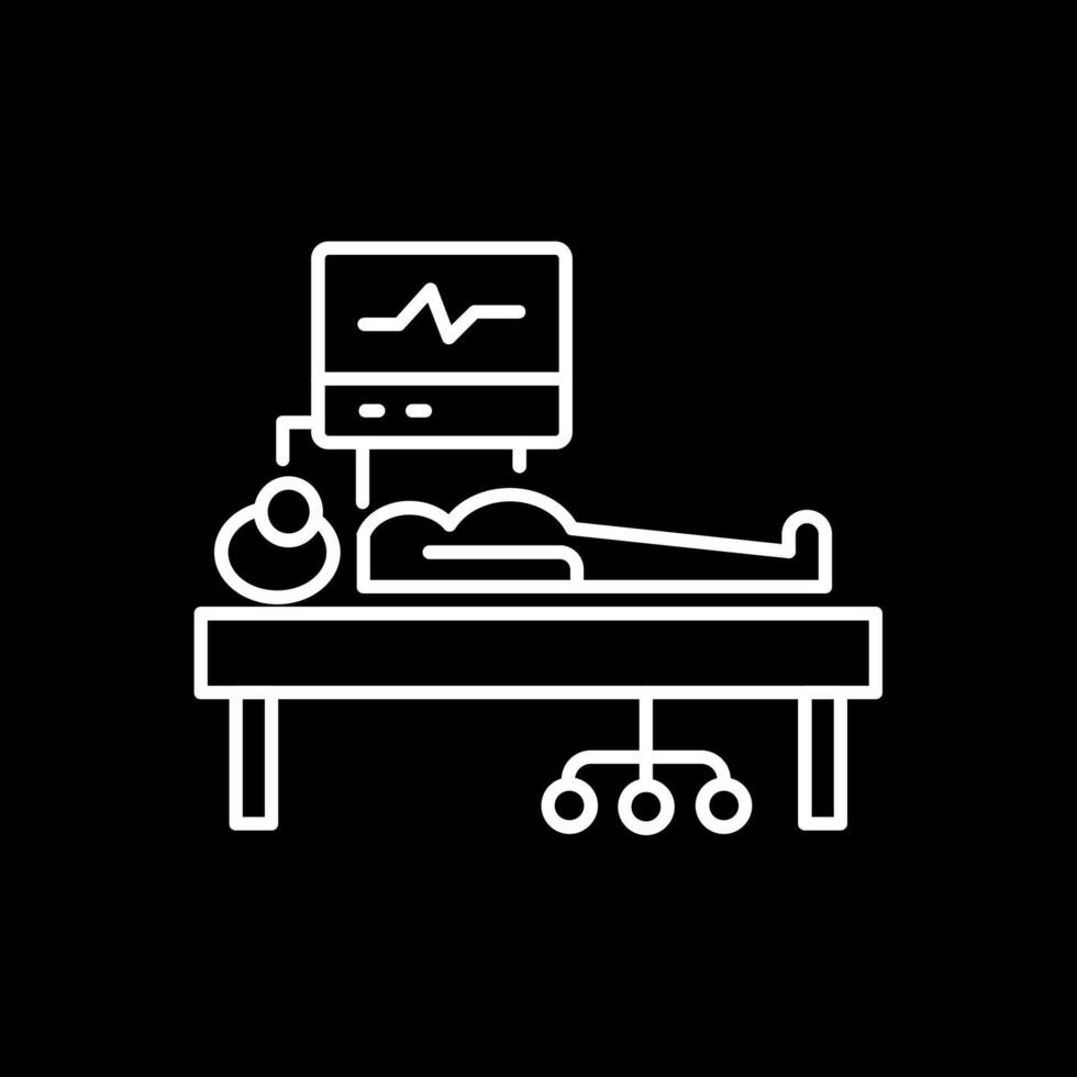 ICU Room Line Inverted Icon vector
