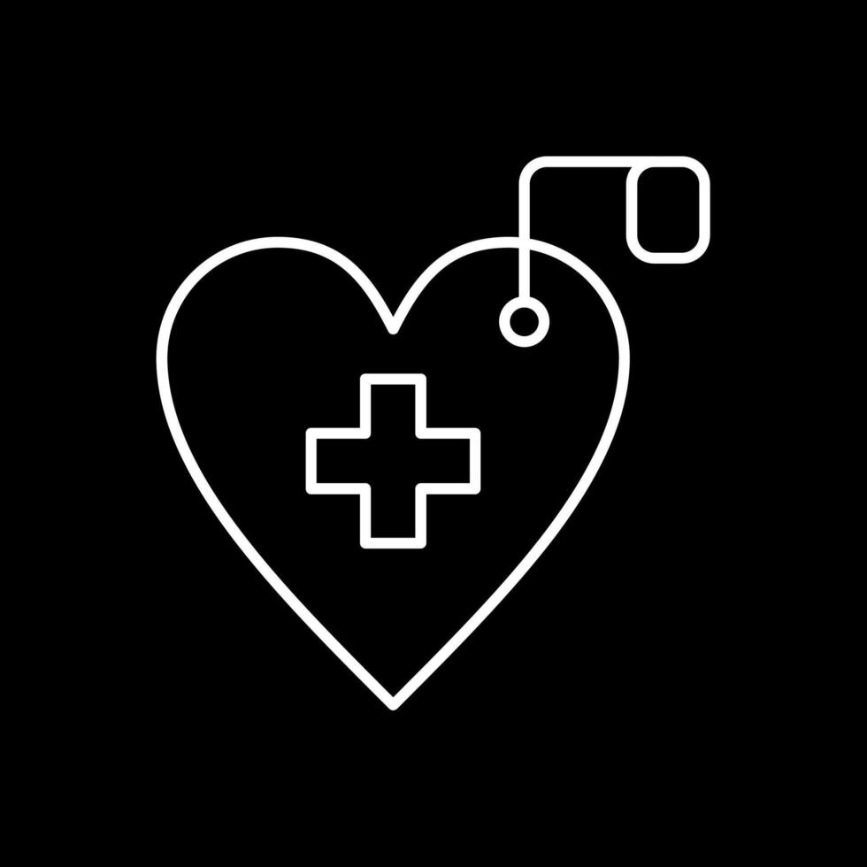 Cardiology Line Inverted Icon vector
