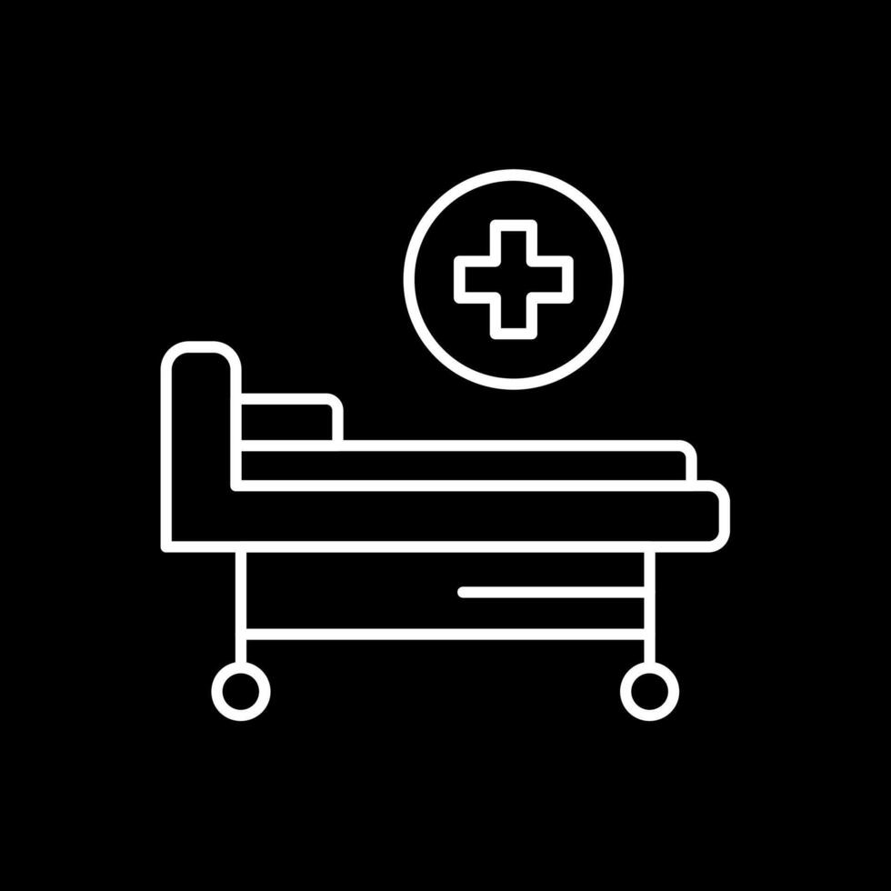 icono de línea de cama de hospital invertida vector