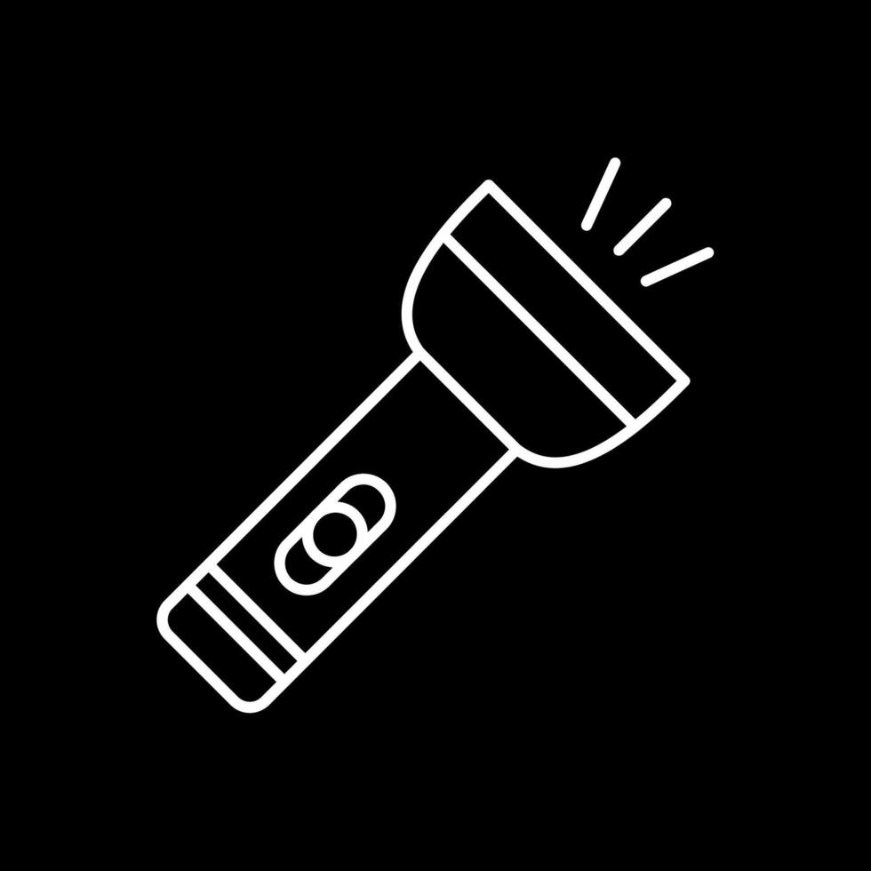 Flashlight Line Inverted Icon vector