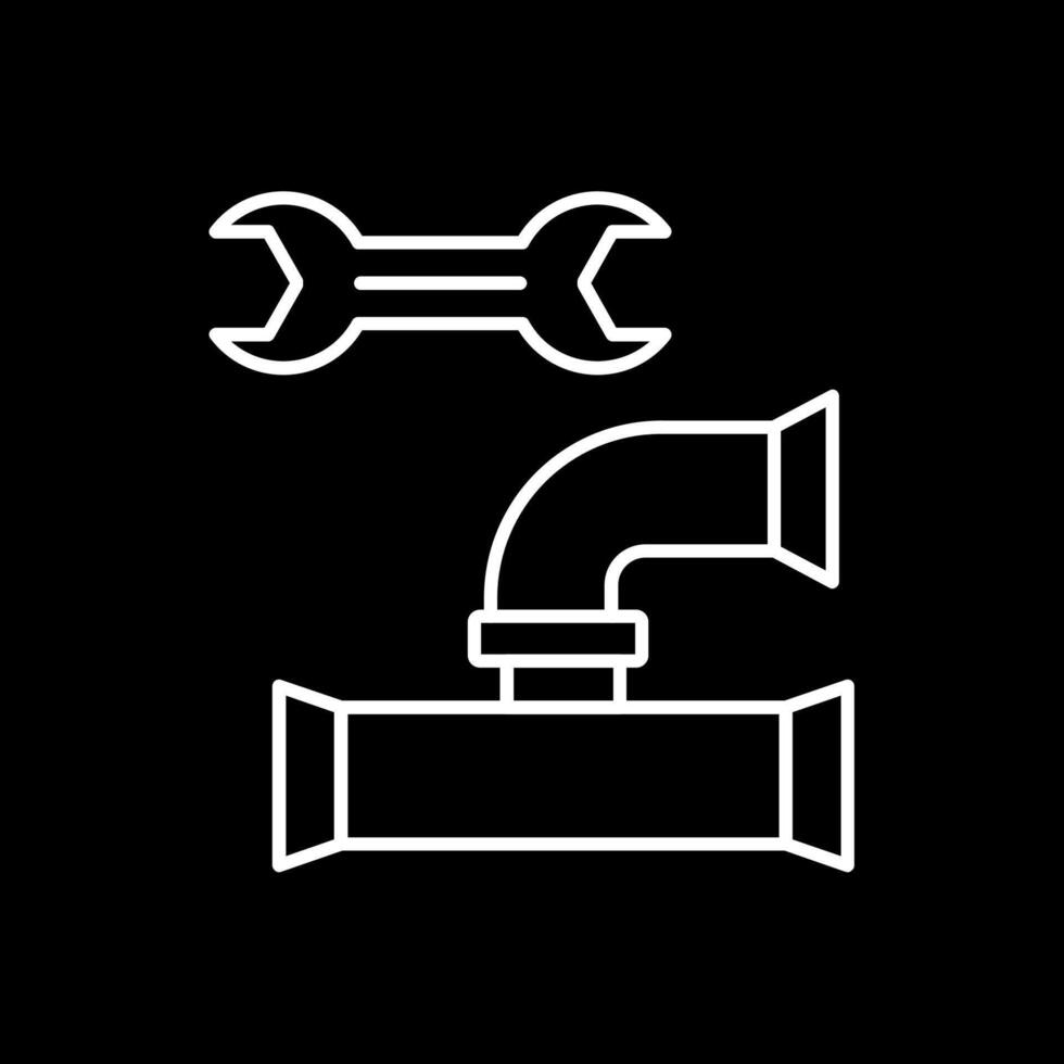Plumbing Line Inverted Icon vector