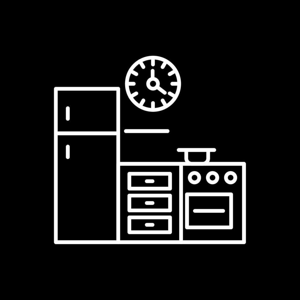 Kitchen Line Inverted Icon vector