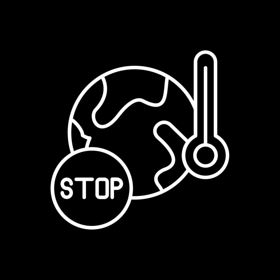 Stop Global Warming Line Inverted Icon vector