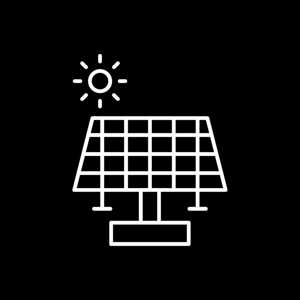 icono de línea de panel solar invertida vector