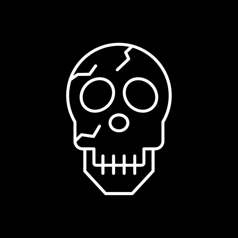 Skull Line Inverted Icon vector