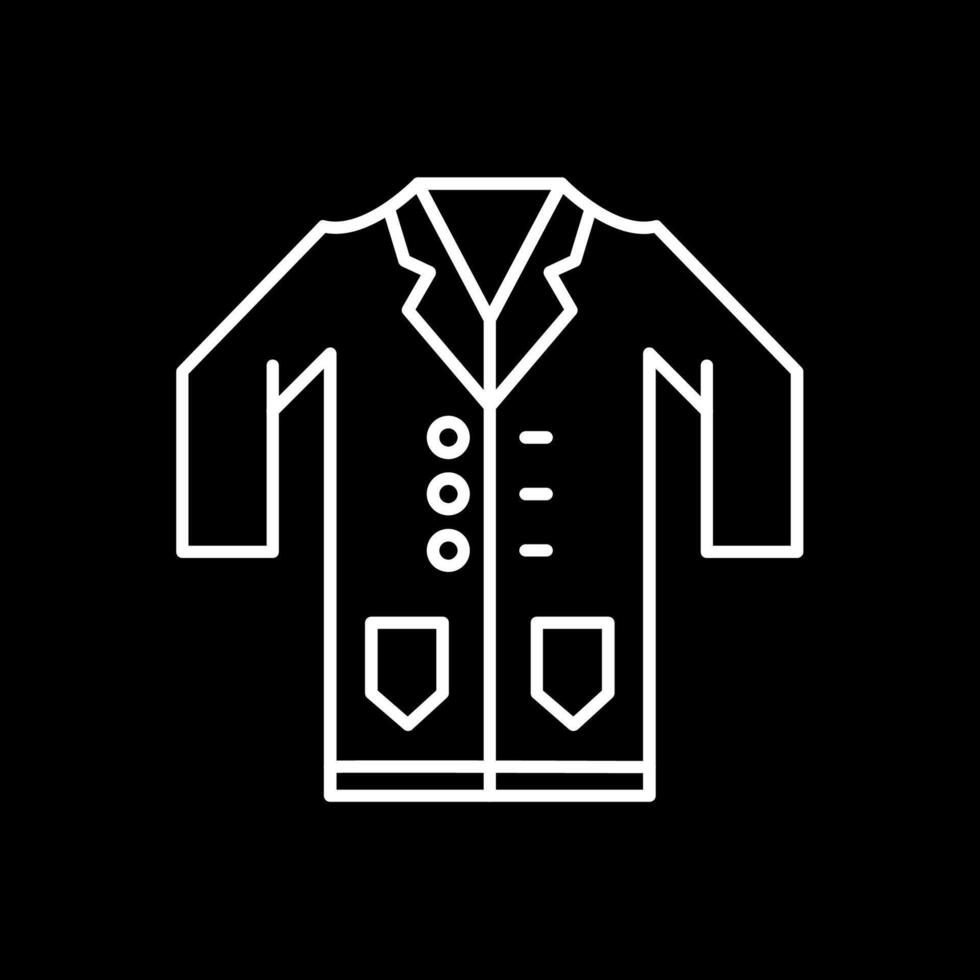 Lab Coat Line Inverted Icon vector