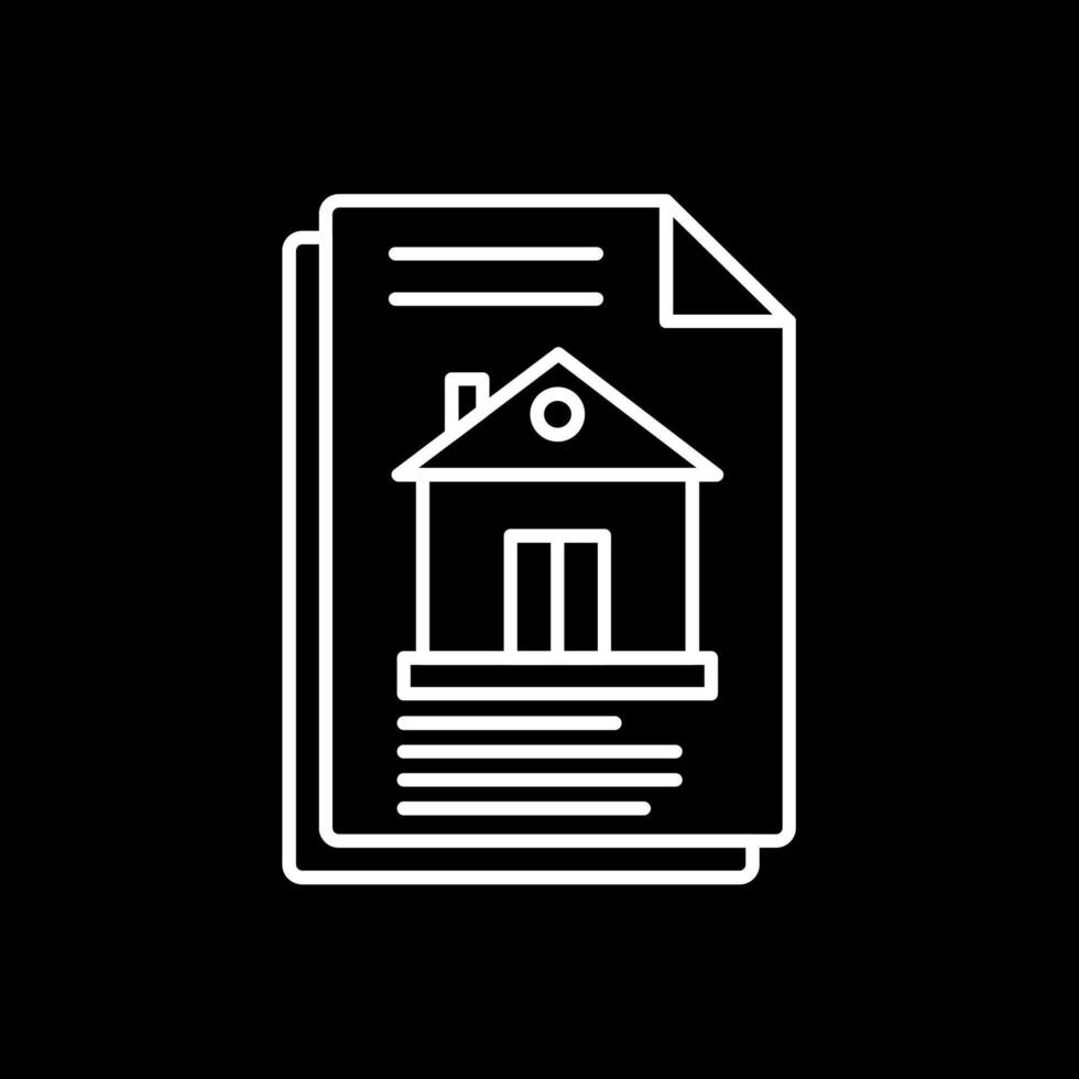 Property Document Line Inverted Icon vector