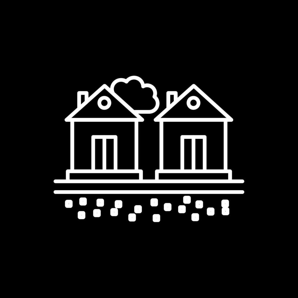 Residential Area Line Inverted Icon vector