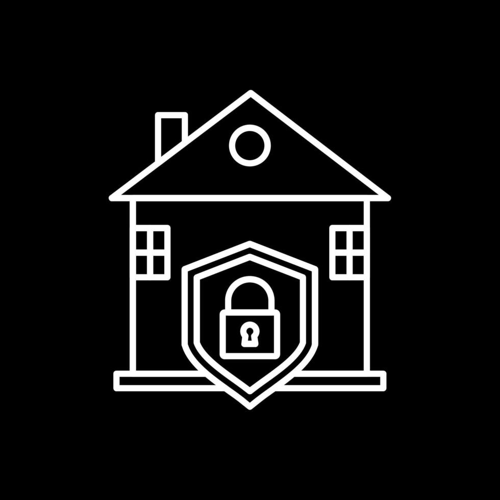 House Protection Line Inverted Icon vector