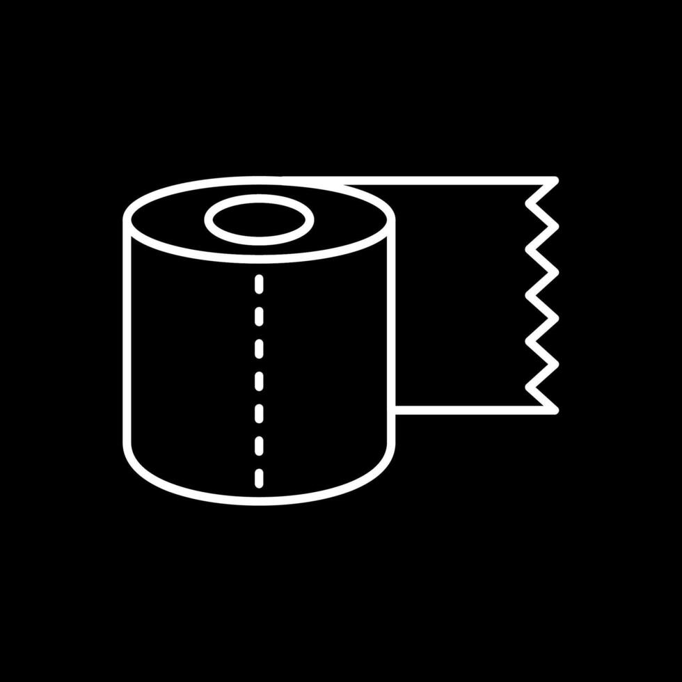 Toilet Paper Line Inverted Icon vector