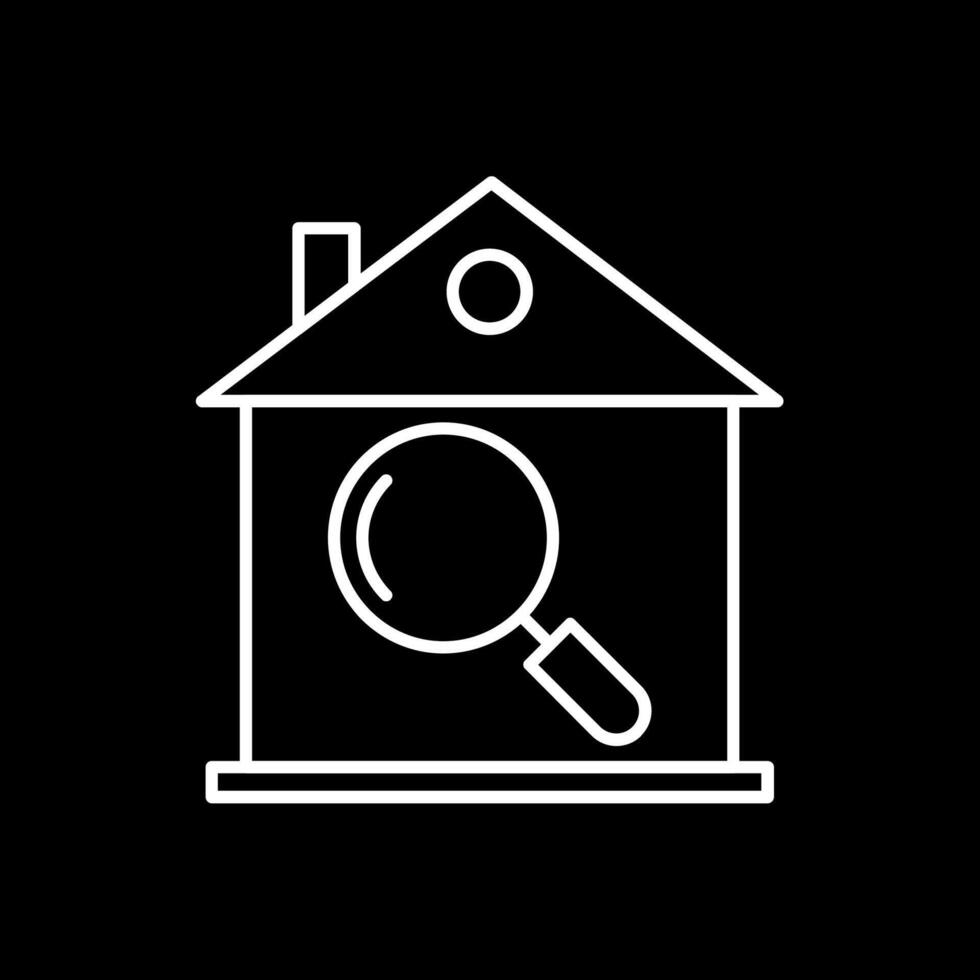 casa inspección línea invertido icono vector