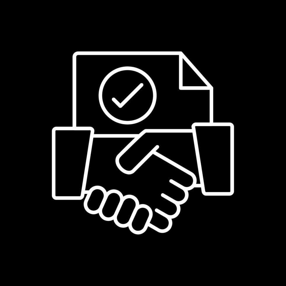 Agreement Line Inverted Icon vector