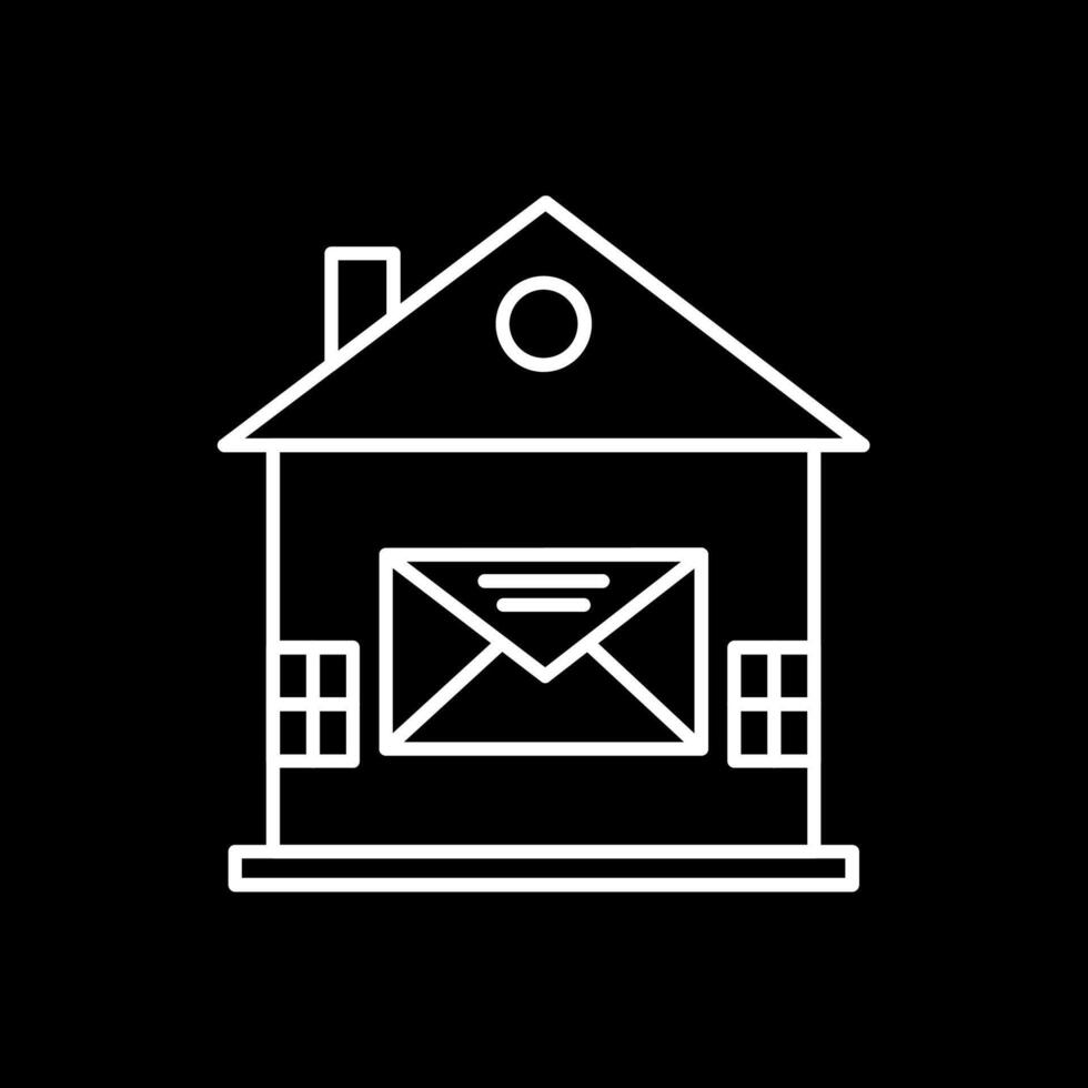 casa correo línea invertido icono vector
