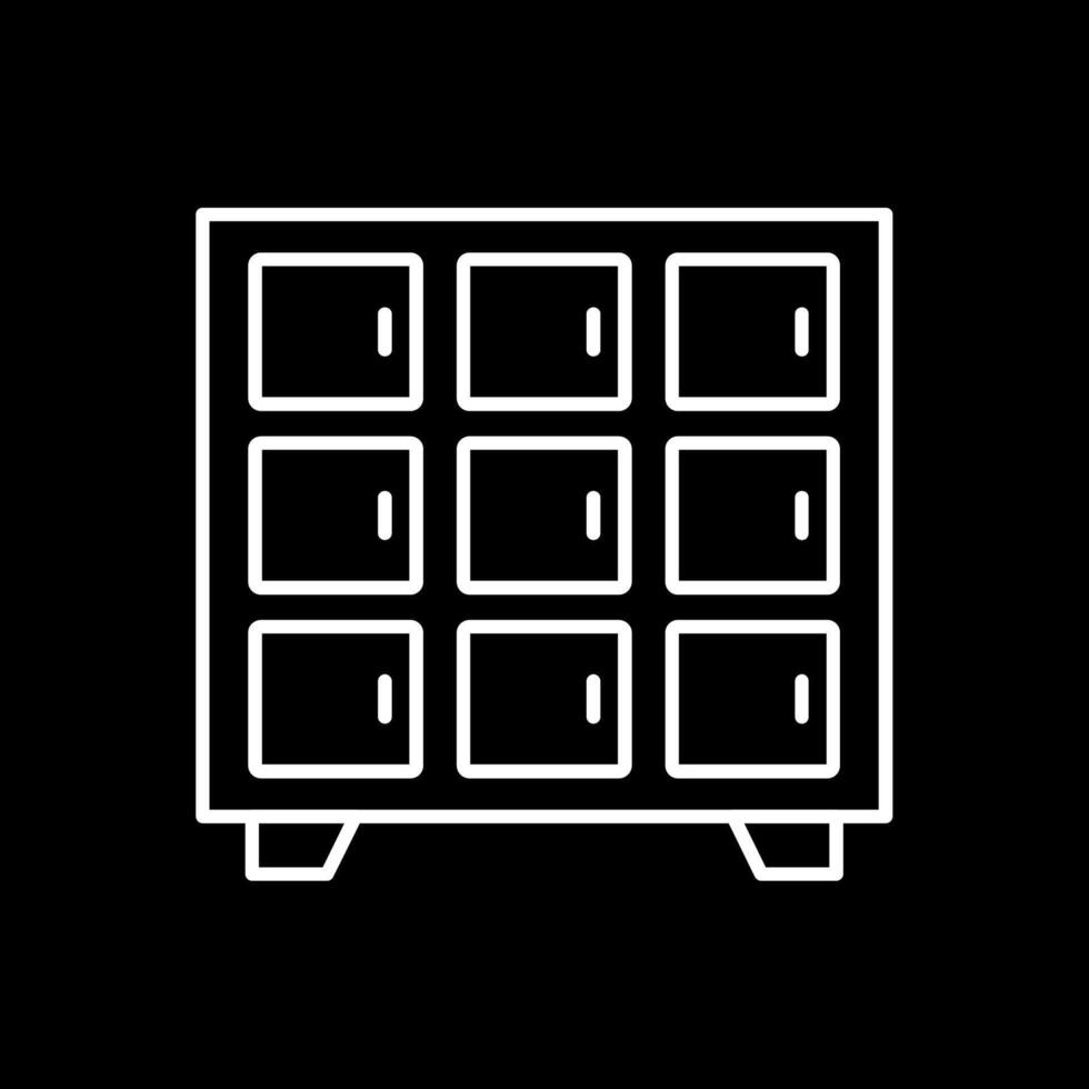 Locker Line Inverted Icon vector