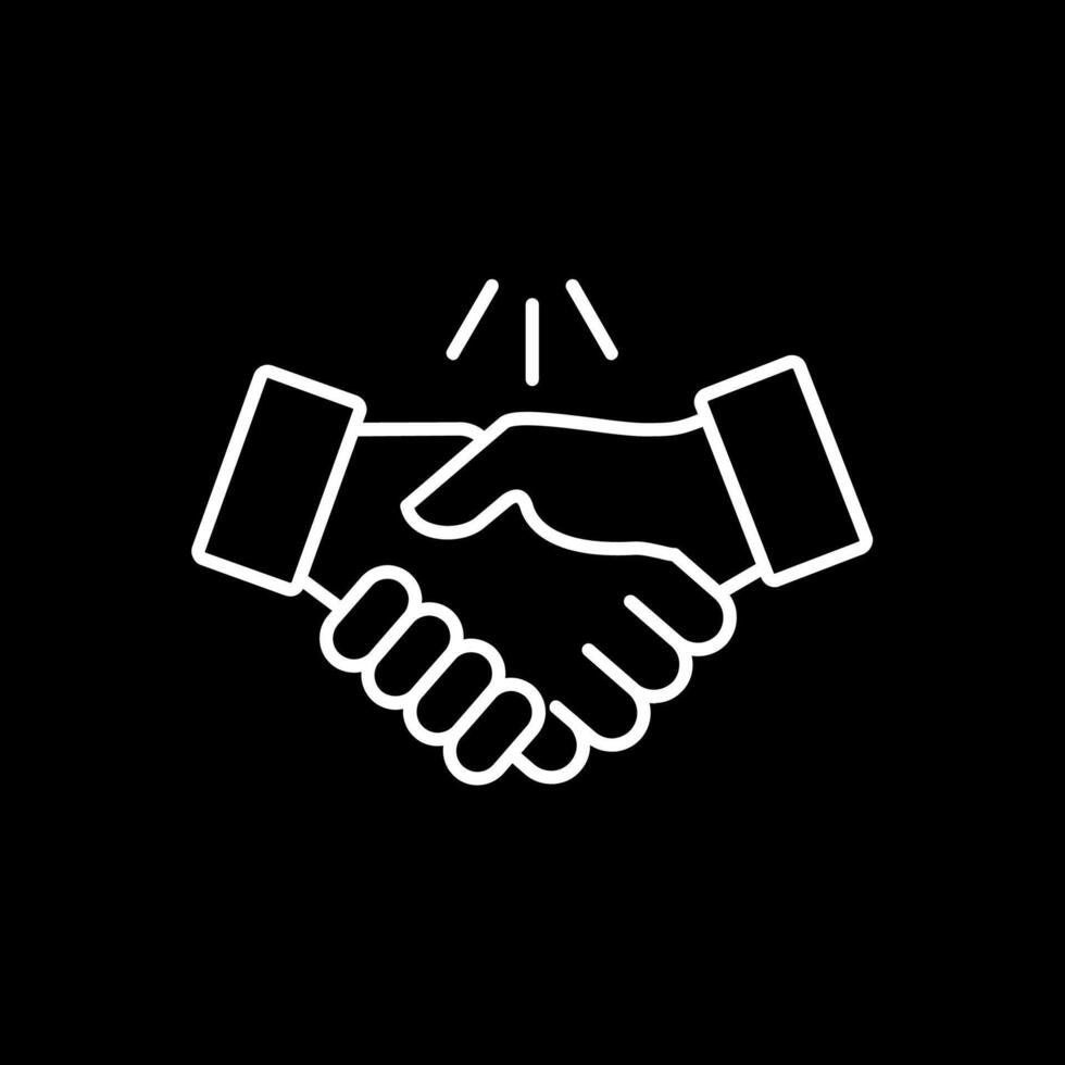 Handshake Line Inverted Icon vector