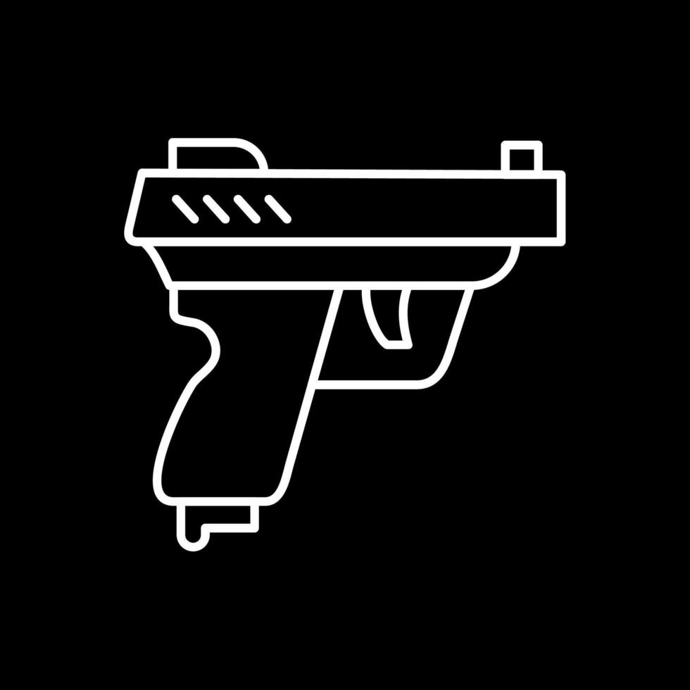 icono de línea de pistola invertida vector