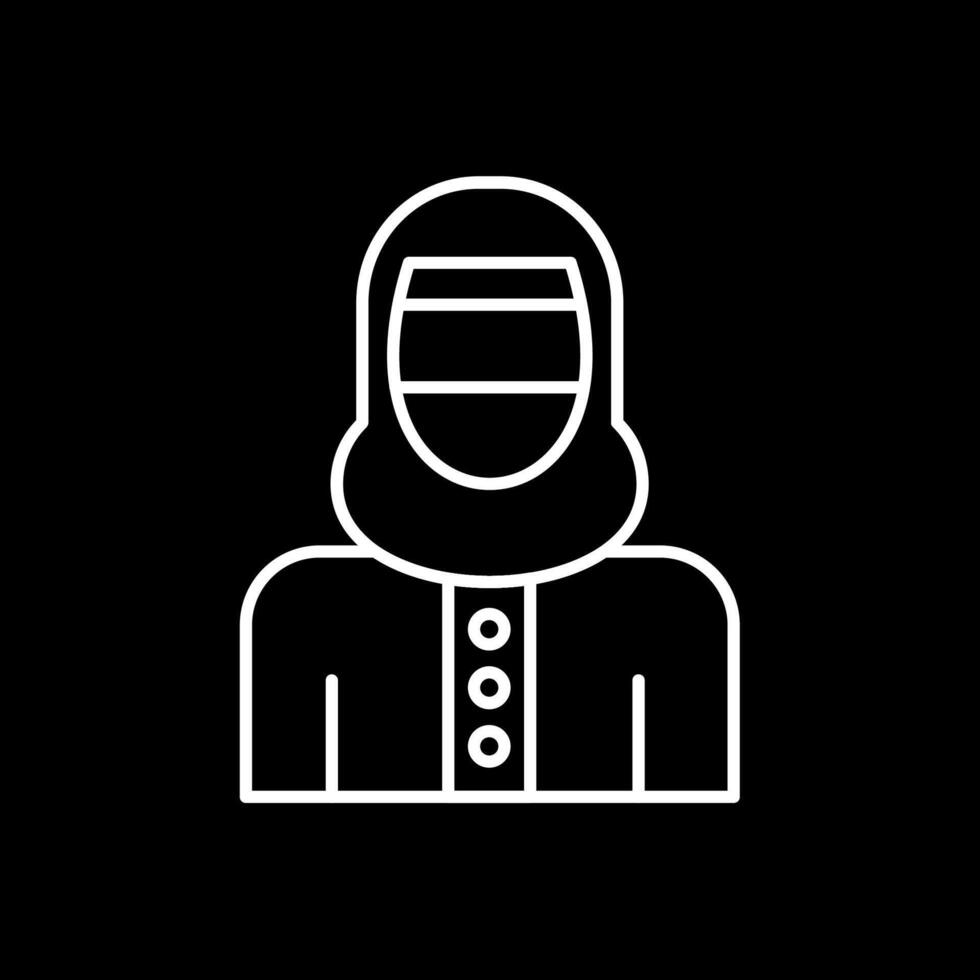 Woman with Niqab Line Inverted Icon vector