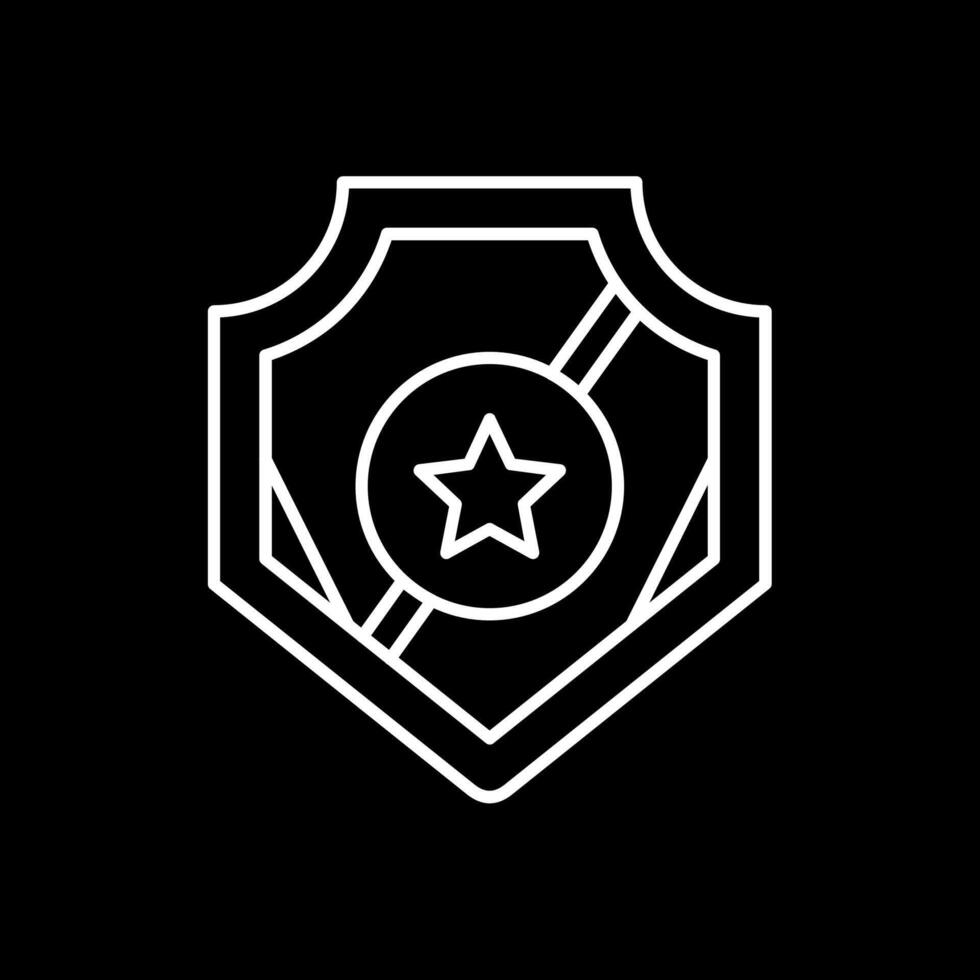 Police Badge Line Inverted Icon vector
