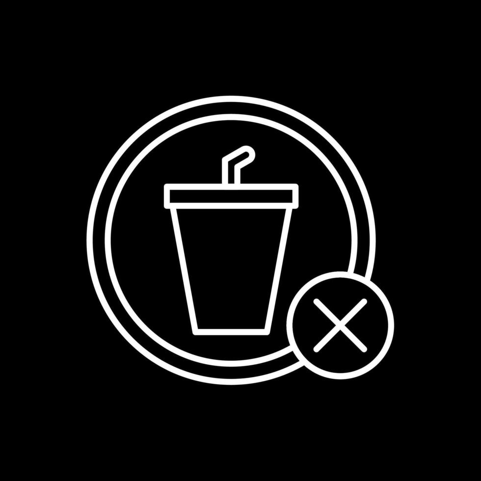No Drinks Line Inverted Icon vector