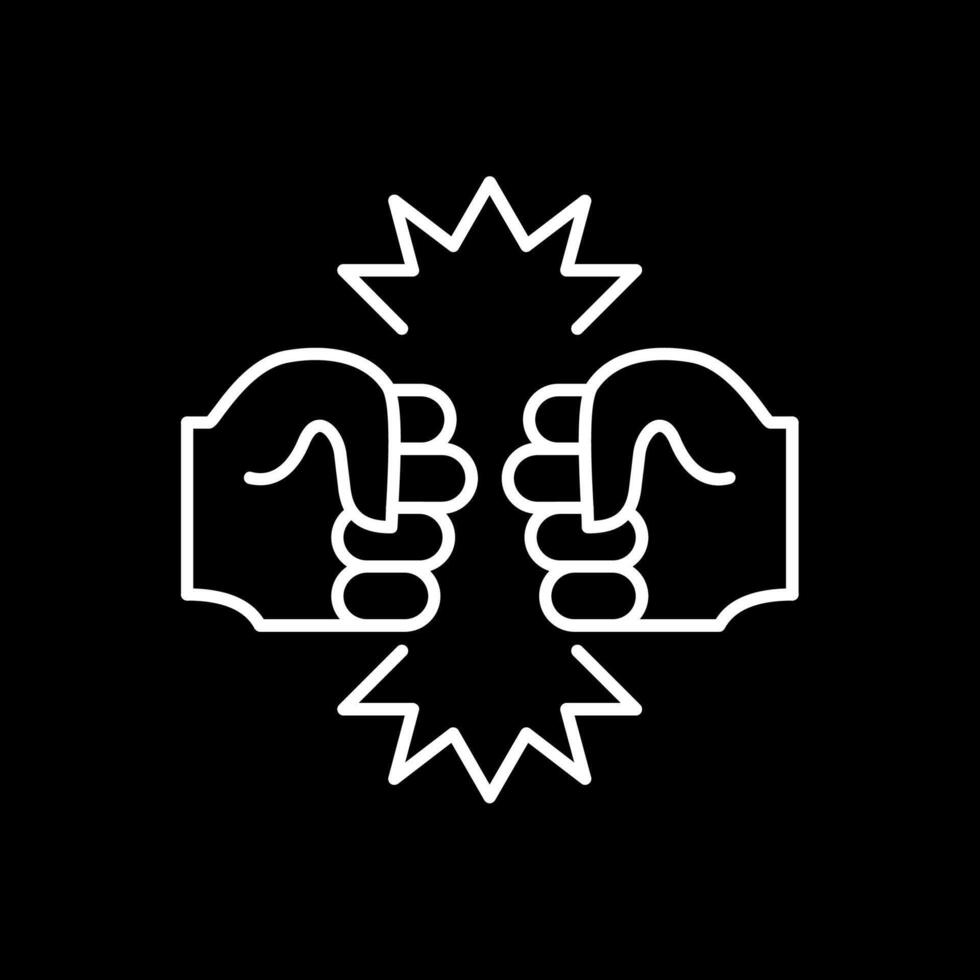 Fighting Line Inverted Icon vector
