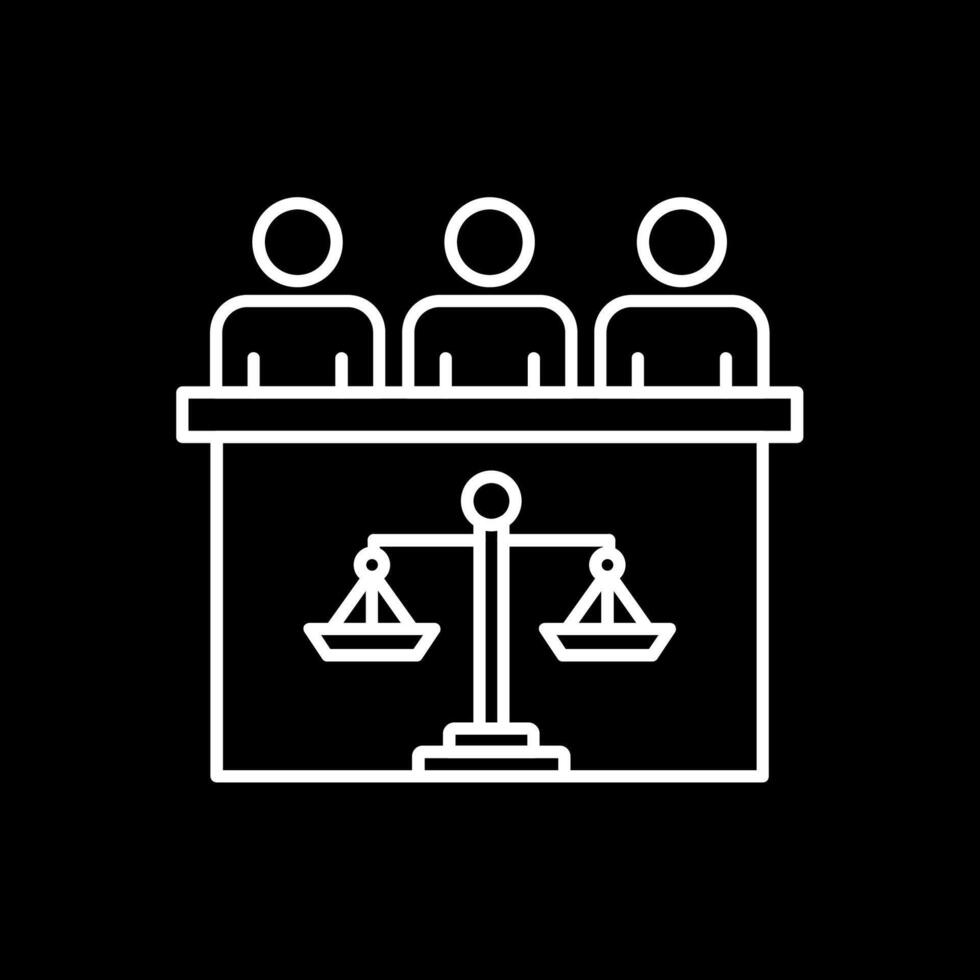 Court Jury Line Inverted Icon vector