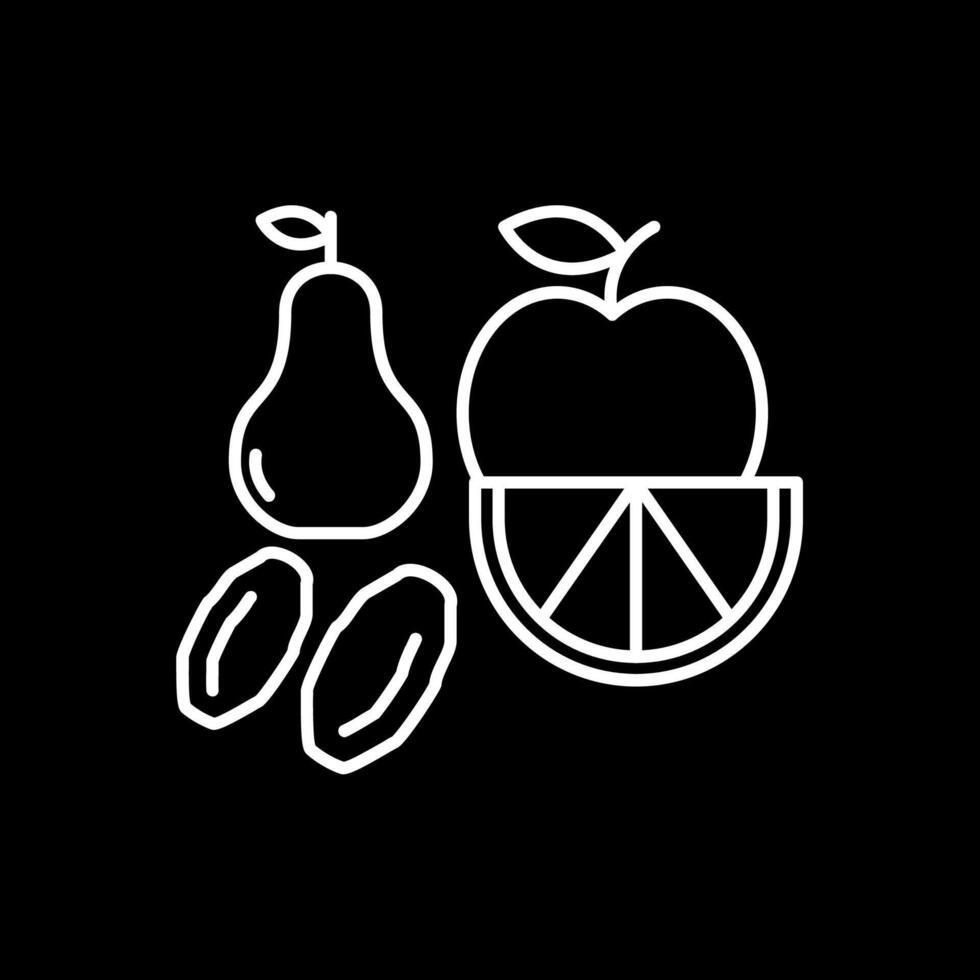 Fruta línea invertido icono vector