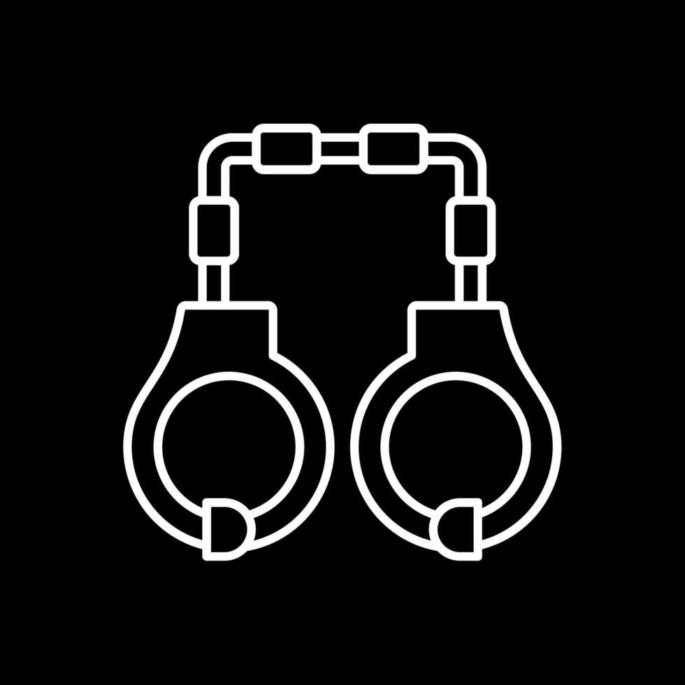 Handcuffs Line Inverted Icon vector