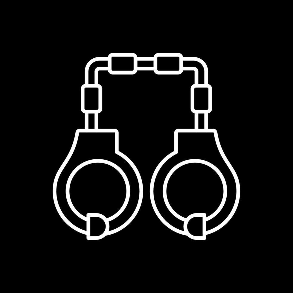 Handcuffs Line Inverted Icon vector