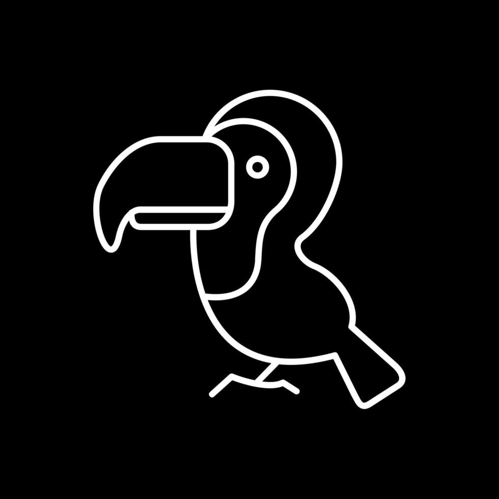 Toucan Line Inverted Icon vector