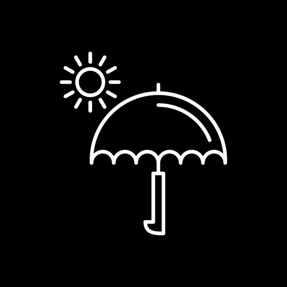 Umbrella Line Inverted Icon vector